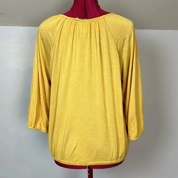 American Rag cie long sleeve raglan v-neck flounce front tie elastic XS - S - Picture 7 of 10